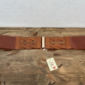 Grace Karin Tan Braided Belt for Women